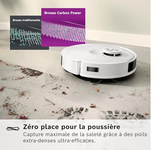 Bosch Spotless + BCRD1W Robot Vacuum Cleaner, 11000 Pa, Static Mop, Service Station, Smart Infrared Vision Navigation, Home Connect App, White - Image 4