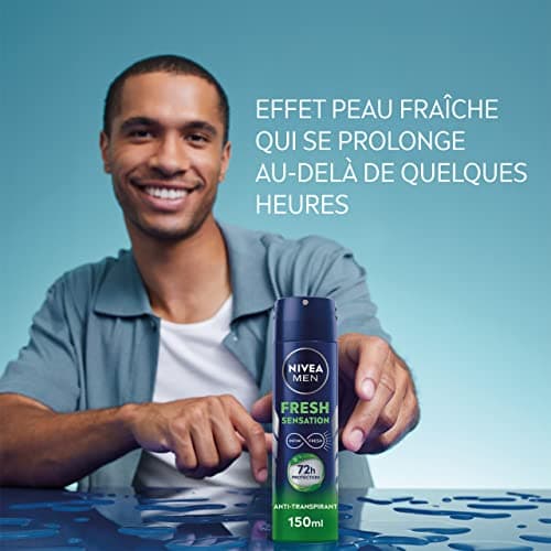 NIVEA MEN Déodorant Spray Fresh Sensation (1 x 150 ML), Déodorant Homme fraîcheur 72 h, Anti-Transpirant parfumé Longue durée à la Formule INFINIFRESH Unique - Image 5