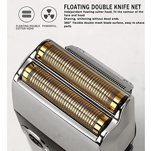 Kemei Electric Grid Shaver for Men, Precision Cordless Rechargeable Beard Trimmer Washable USB LED Display Lithium Titanium Grid Shavers with Travel Case - Image 4