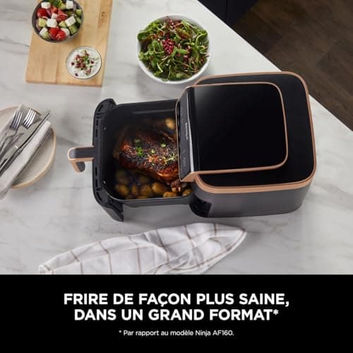 Ninja Air Fryer MAX PRO, 6.2L, Large Drawer, Roast, Oven, Fry Without Oil, Family, Non-Stick, Crispy Dishwasher-Safe Basket, Tongs, Black/Copper, AF180EUCP - Image 5
