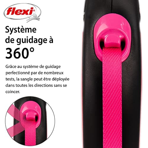 Flexi Neon S Strap 5 m Black/Neon Pink, Retractable Lead for Dogs up to 15 kg - Image 6