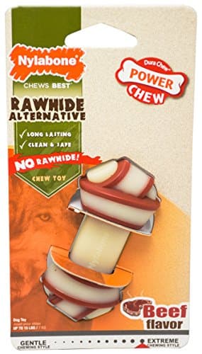 Nylabone Alternative to Rawhide Chew Toy, No Mess Knotted Bone, Beef Flavour, for Small Dogs (up to 11kg), Powerful/Extreme Chew Dogs - Image 2