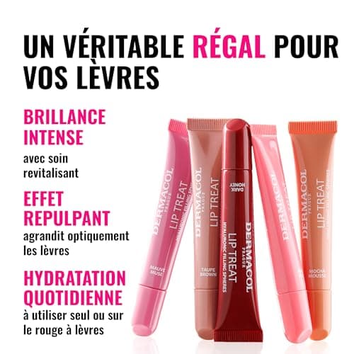 Dermacol Lip Treat Baume à lèvres aux sphères comblantes d'acide hyaluronique - Soin hydratant vegan à la texture Melting Touch et à la teinte brillante, 10 ml, no. 7 - Summer Crush - Image 6