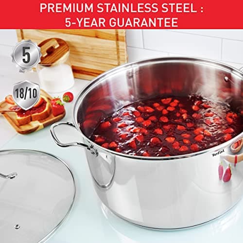 Tefal Intuition XL B8646304 Large Stainless Steel Cooking Pot 26 cm / 6.5 L, Induction, 5 Year Warranty, Premium 18/10 Stainless Steel, Size XL, Sturdy Handles, Glass Lid - Image 8