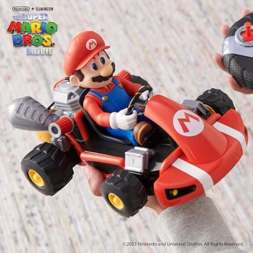 Super Mario Bros Movie – Mario Kart – Remote Control Car with Mario Figurine – Officially Licensed Nintendo – Head and Hands Move – 30 m Range – Mario Fan Children's Toy – Suitable for Ages 4 and - Image 4