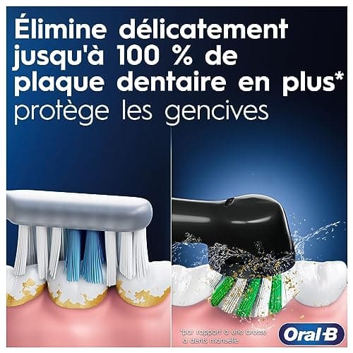 Oral-B Pro 1 Brosse À Dents Électrique Rose, Avec Un Capteur De Pression Pour Protéger Les Gencives Et Les Dents Sensibles, Avec Des Accessoires, 1 Brossette De Rechange, Douce Et Ronde, 1 Chargeur - Image 4