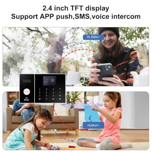 XUK Wireless Alarm System 4G/WiFi, Smart Security Alarm with Door/Window Sensors, Compatible with Alexa/Google Home, 24 Alarm with Siren, 10 Window and Door Sensors, 3 Remote Control - Image 8