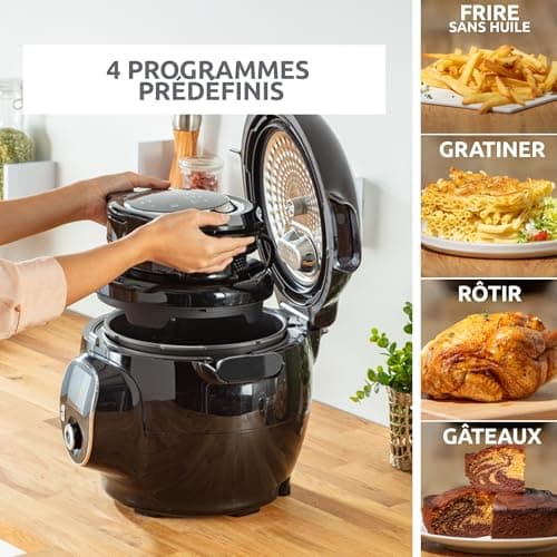 Moulinex Extra Crisp Cookeo, Air Fryer Lid, Crisp Recipes, Oil-Free Cooking, 4 Programmes, Adjustable Temperature, Compatible with Cookeo 6 L, Black EZ150800 - Image 8