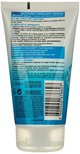 GARNIER Pure Active - Nettoyant 3-En-1 Argile - Nettoyant, Exfoliant & Masque - Anti-Imperfections & Anti-Marques - Niacinamide & Argile - Vegan & Cruelty Free - Peaux Mixtes à Grasses - 150 ml - Image 3