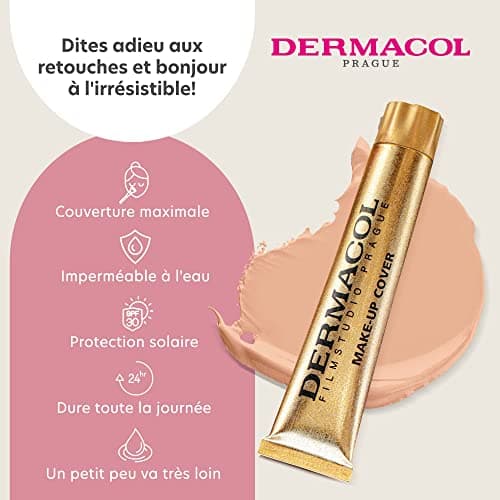 Dermacol Fond de Teint Fondation Couvrante Totale | Base Correctrice Waterproof SPF 30 | Maquillage Liquide | Camouflage de Tatouage, Cicatrices, Acné, Tache de la Peau | 207, 30g - Image 6