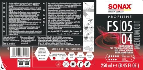 SONAX PROFILINE FS 05-04 (250 ml) pâte à polir très abrasive pour vernis rayés | Réf: 03191410 - Image 4