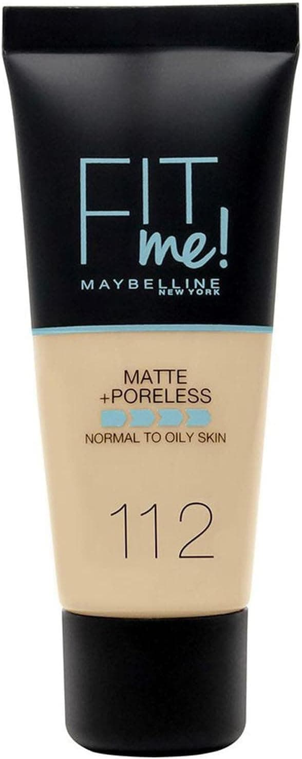 Maybelline New-York Fit Me Matte & Poreless Foundation, Normal to Oily Skin, Shade 112 Soft Beige, 30 ml