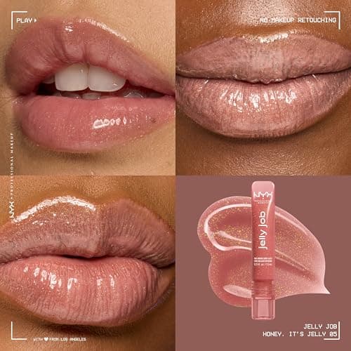 NYX Professional Makeup Jelly Job - High Gloss - Smoothing Effect - Comfortable Feel - Visibly Hydrated Lips - Cherry Scent - Honey, It's Jelly 05 - Image 4
