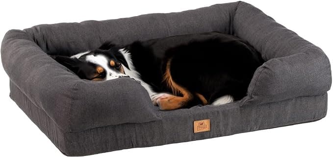 Ferplast Ferplast Memory Foam Dog Cushion, Orthopedic Washable Dog Mattress for Dogs, 93 x 73 x 22.5 cm, Grey