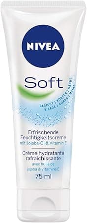 NIVEA NIVEA Soft Crème in a pack of 1 (1 x 75 ml), refreshing moisturiser with jojoba oil and vitamin E, moisturising cream for face, body and hands