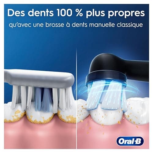 Oral-B iO 2 Black Electric Toothbrush for Adults, 3 Cleaning Modes, Soft for Gums, Soft Brushing, Accessories, Oral B Replacement Brush, Brush Holder, Travel Case - Image 4