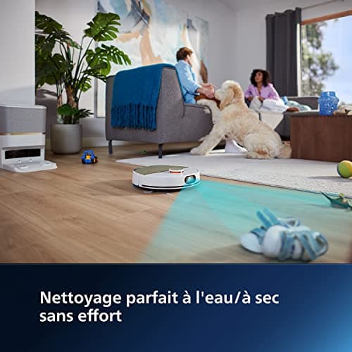 Philips Homerun Series 7000 Robot Vacuum Cleaner, High Suction Power (5000 Pa), Detecting Small Objects, with Station, for Carpet and Pet Hair, White, Connected App (XU7100/02) - Image 4