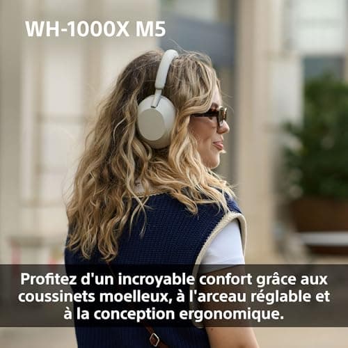 Sony WH-1000XM5 - Hard Case, Premium Wireless Noise Cancelling Headphones, Bluetooth, Clear Call Quality, Hi Res Audio, 30h Battery Life, Hard Case, iOS and Android - Silver - Image 7