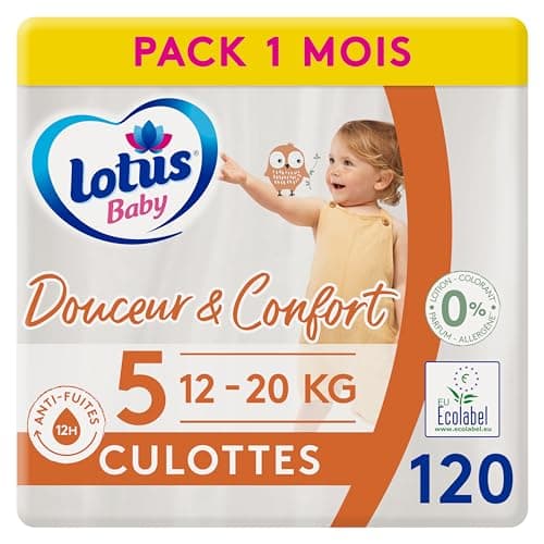 Lotus Baby Douceur & Confort - Couches-culottes Bébé Taille 5 (enfant 12-20 kg) Pack 1 Mois - 120 Culottes - Image 2