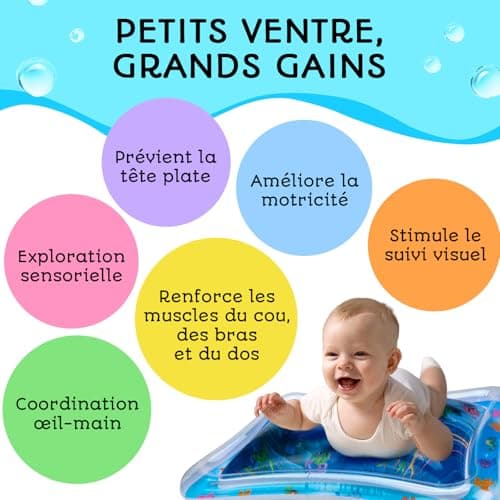 Baby Water Mat - BPA Free Inflatable Sensory Play Mat | Baby Activity & Motor Skills - Non Toxic Water Play Mat Avec Maman - Image 7