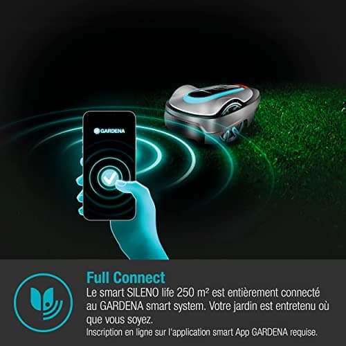 Gardena Smart Robot Mower SILENO City 250 Set: Innovative Lona AI technology, Via App adjustment, SensorControl, for slopes 35% Max, Smart gateway, Version FR/NL (19601-66) - Image 4