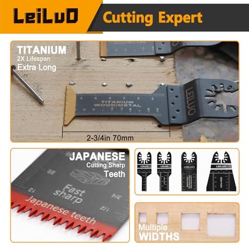 LEILUO 34 Pcs Oscillating Tool Accessories for Wood Nails Universal Fasteners with Storage Bag Compatible with DeWalt Makita Dremel and More - Image 5