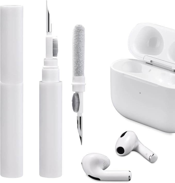 ICARER Cleaning Kit for AirPods 4 AirPods Pro 2 2022 AirPods 3 AirPods Pro AirPods 2 AirPods 1, 3 in 1 Multifunction Earphone Cleaning Kit for Apple AirPods iPhone Camera Keyboard-White - Image 1