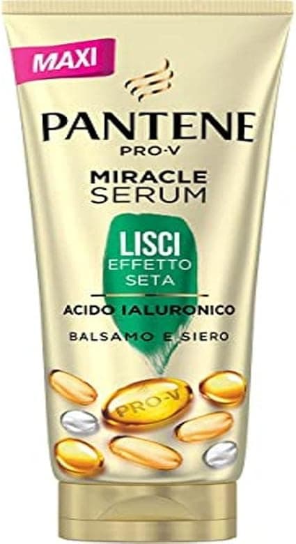 Pantene Pro-V Miracle Serum Lisci Silk Effect Intensive Treatment and Nourishing, with or without Richness, with Hyaluronic Acid 220ml - Image 1