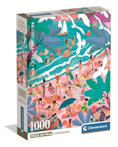 Clementoni - Puzzle for Adults 1000 Pieces, HQC Sunday at The Beach - Compact Box, Boxact Made in Italy, 39938 - Image 2