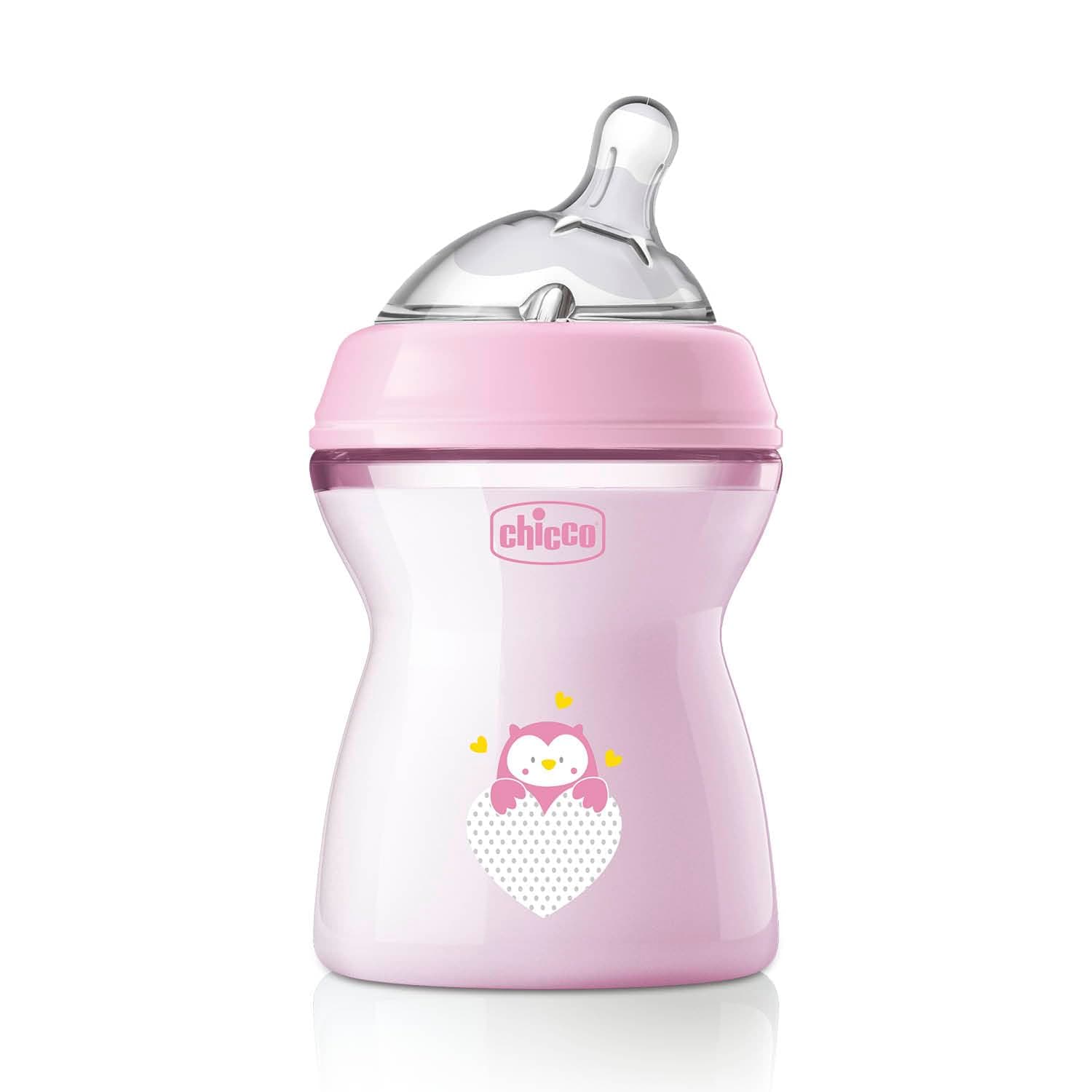 Chicco Natural Feeling 2M Plus Anti-Colic Bottle 250 ml with Silicone Teat – Medium Flow – Pink - Image 7