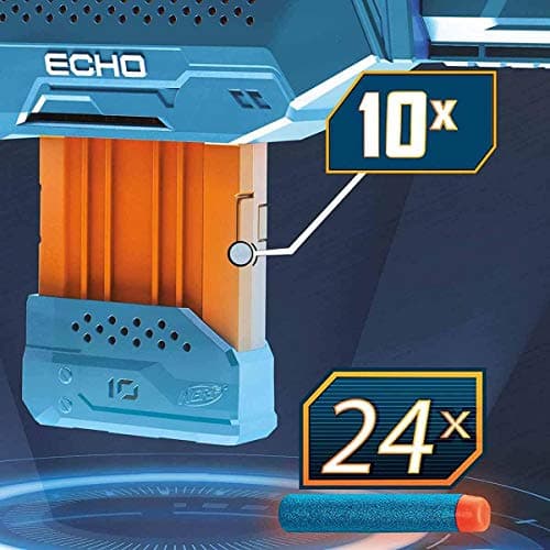 Nerf Elite 2.0 Echo CS-10 Blaster - 24 Official Nerf Darts, 10-Dart Clip, Removable Stock and Barrel Extension, 4 Tactical Rails, Multicolor, 2.6" x 27" x 12.5" - Image 5