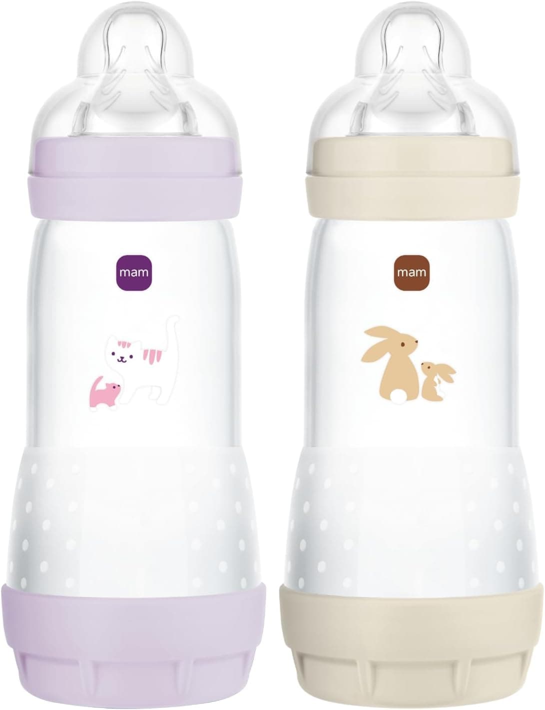 MAM Easy Start Anti-Colic Bottle 320 ml Lilac + Sand Pack of 2 - Image 1