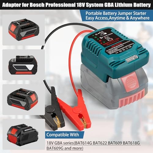 Starter Battery for Bosch GBA 18V Lithium Battery with Bridging Cable, Portable Battery Adapter Under 3.5L (No Battery) - Image 4