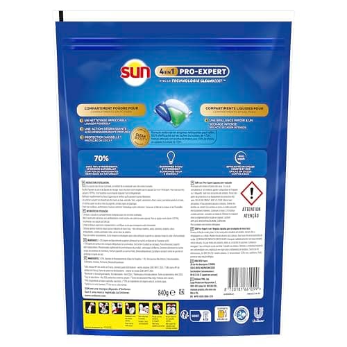 Sun - Pro Expert - Dishwasher Tablets - 4 in 1 Action - Regular - Removes 100% of Burned Stains by +72 Hours - Degrease in Depth - 56 Capsules - Image 3