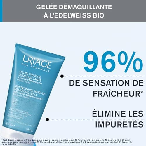 Uriage Refreshing Cleansing Jelly - Edelweiss Bio, Glycerine - Face, Eyes - Cleanses, Refreshes - Moisturizes, Soothes - Physiological pH - 94% Natural Ingredients - 150 ml - Image 5