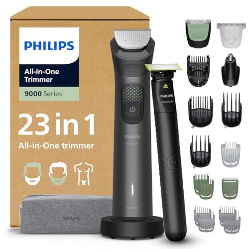 Philips Multigroom 9000 Series All-in-One Trimmer 23 Accessories + OneBlade Razor for Men - Beard Hair & Body Trimmer Set, 27 Cutting Heights (0.2-20mm), MG9561/30 - Image 3