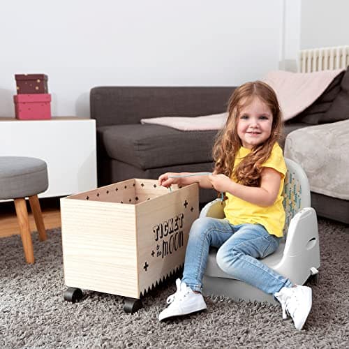 Badabulle Trendy Meal Children's Chair Riser, Universal, Suitable for All Chairs, Ergonomic Shape, Adjustable & Removable Shelf, Compact Folding & Easy Storage, Evolutionary - Image 4