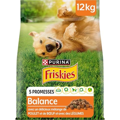 FRISKIES | Balance | Chien | Croquettes pour Chiens Adultes | au Poulet, au Boeuf et Légumes ajoutés | Source de protéines de Haute qualité | Sac | 12 KG - Image 3