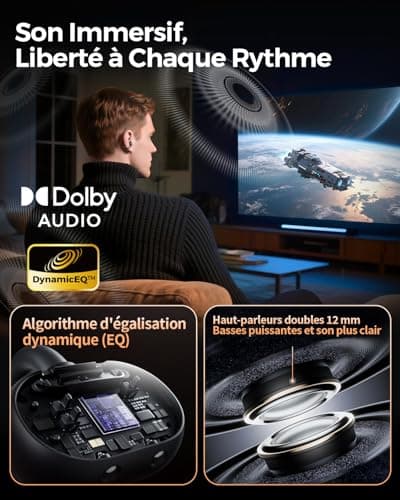 SoundPEATS Clip1 Premium Dolby Audio, 12mm Drivers, Secure Lightweight Earphones, IPX5 Waterproof, Fast Charging, Up to 40 Hours Playtime, Bluetooth 5.4 - Image 4
