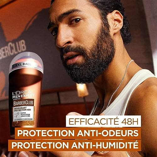 L'Oréal Men Expert Trousse BarberClub édition limitée Romain Ntamack, Huile Barbe Longue et Visage 50ml + Nettoyant 3en1 Barbe, Visage, Cheveux 200ml + Déodorant Bille Protection 48h 50ml - Image 5
