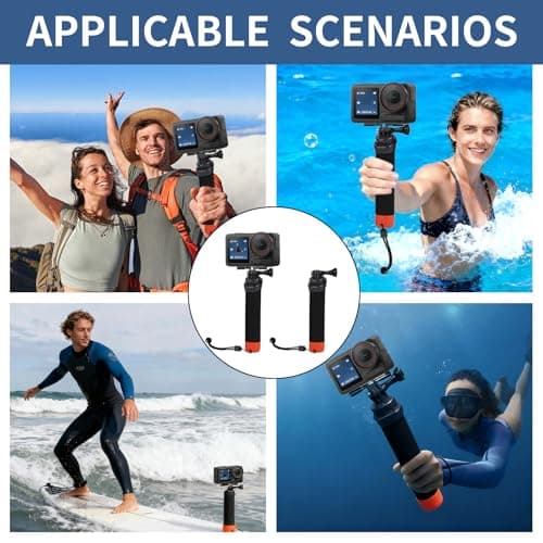 Floating Handle for Sports Camera, Diving Waterproof Handler with Wrist Strap and Elastic Rope Anti-Lost for Go Pro Hero 13/12/11/10/9/8/7/6 insta360 DJI Osmo and Other Action Cameras - Image 8