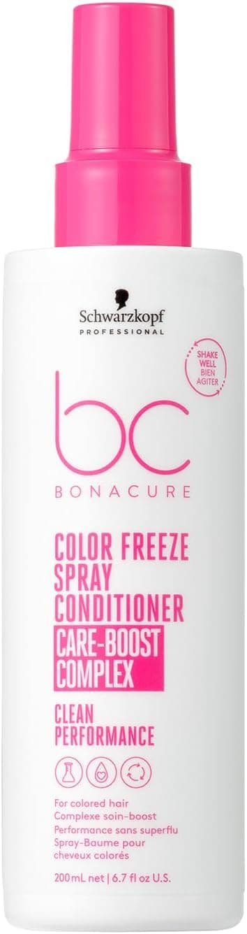 Schwarzkopf Professional Bonacure Color Freeze Spray Conditioner For Colored And Porous Hair Care Complex Vegan Enhanced Elasticity Zero Fade Color Long-Lasting Detangling 200ml