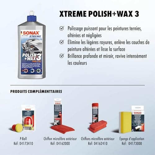 SONAX XTREME Polish+wax 3 (500 ml) pour surfaces peintes ternes et abîmées avec protection durable | Réf: 02022000-810 - Image 5