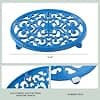 Le Creuset Round Cast Iron Trivet for Hot Dishes and Pots Countertop Regular Blue - Image 4