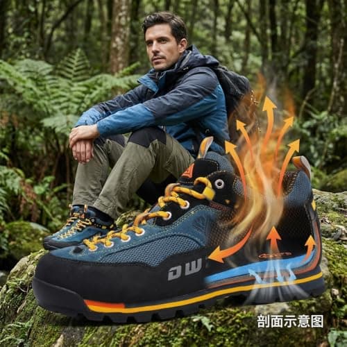 SANANG Men's Outdoor Hiking Shoes, Sport Leather Mountaineering Trekking Hunting Sports Shoes - Image 4
