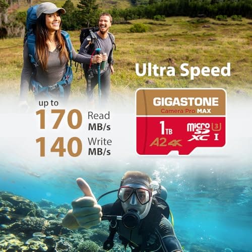 [5 Years Free Data Recovery] GIGASTONE 1TB MicroSDXC Memory Card with USB 3.2 Type C Card Reader, Camera Pro Max, Speed up to 170/140MB/s, for GoPro, DJI, Drone, 4K A2 V30 - Image 4