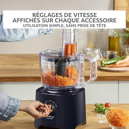 Moulinex Easy Force FP247810 Compact 3 L 800 W 2 Speeds + Pulse 25 Functions 6 Accessories Blender Graters Blue - Image 6