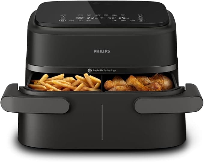 Philips Air Fryer 1000 Series Flexible Basket with Removable Divider - 7.1L, RapidAir Technology, 10 Cooking Modes, 90% Less Fat, Compact Design, HomeID Application (NA154/00) - Image 1