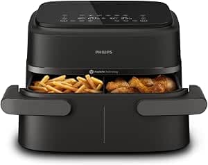 Philips Air Fryer 1000 Series Flexible Basket with Removable Divider - 7.1L, RapidAir Technology, 10 Cooking Modes, 90% Less Fat, Compact Design, HomeID Application (NA154/00) - Image 1