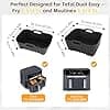Silicone Air Fryer Mould for Moulinex Air Fryer Two Compartments, Extra Large Capacity 11L EZ942BF0, Reusable Accessories Dish Basket Silicone for Tefal Dual Easy Fry XXL EY942BE0 - Image 3